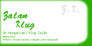zalan klug business card