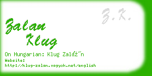 zalan klug business card